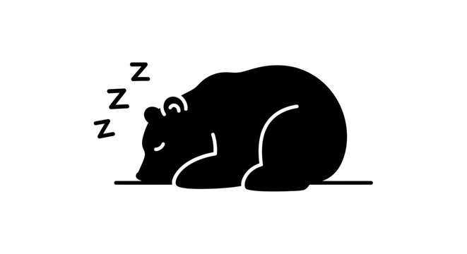 Sleeping Bear Silhouette with Zzzs.