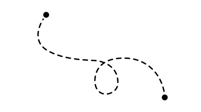 Simple, sketched, dotted, line, journey, between, two, markers, on, white, ideal, for, logistics, mapping, educational, presentations, and, organic, video, transitions.
