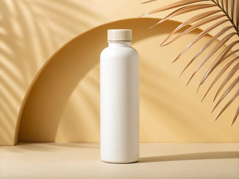 White reusable water bottle minimalist design