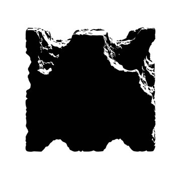 Torn paper edge, ripped black fragment, rough texture, isolated vector element