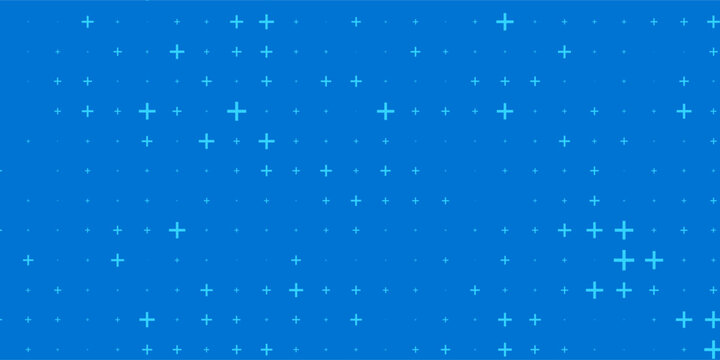 Blue Mathematical Plus Symbols Pattern. Math Design Elements Background. Medical Tech Background. Vector Illustration.