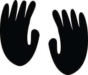 Obraz premium Monkey paw footprint icon set collection group, primate handprint track footprint symbol vector pack, wildlife animal mark, flat and line style black icons isolated on transparent background