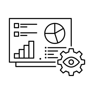 Data Visualization Icon, Presenting Metrics Through Charts and Dashboards for Clarity, Supporting reporting, communication, and faster decisions