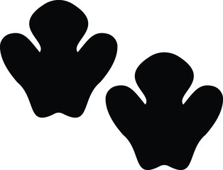 Rhino paw footprint icon set collection group, rhinoceros track footprint symbol vector pack, wildlife safari animal mark, flat and line style black icons isolated on transparent background © Muhammad