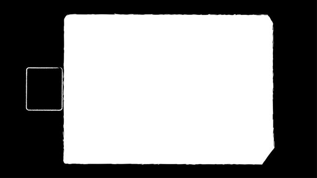 White, vintage, paper, frame, with, burnt, edges, on, black, background, perfect, for, cinematic, titles, historical, video, overlays, transitions, and, scrapbooking, effects.
