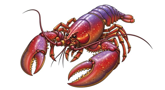 A detailed illustration of a large crustacean known for its culinary and ecological significance
