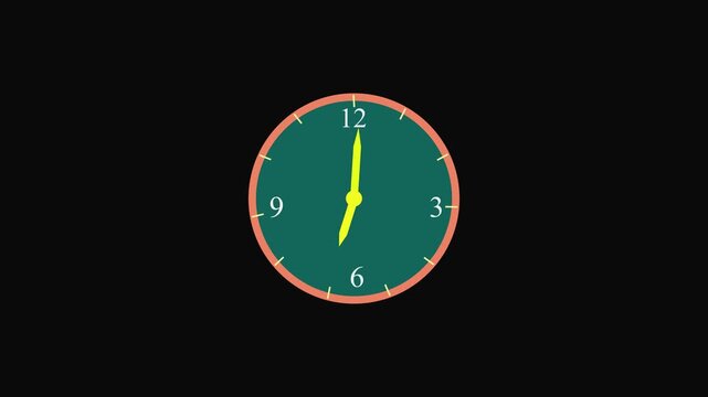 Animated clock. silver watch. Hands of the clock turn quickly. Concept of time, deadline. Looped video With Black  back ground . 
