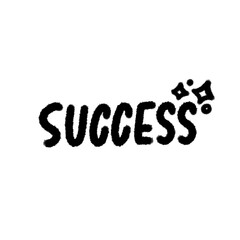 Fototapeta premium hand-drawn doodle SUCCESS text sticker isolated for motivational content and business achievement