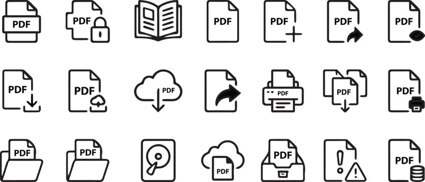 PDF Document File Icon and Data Management Shape