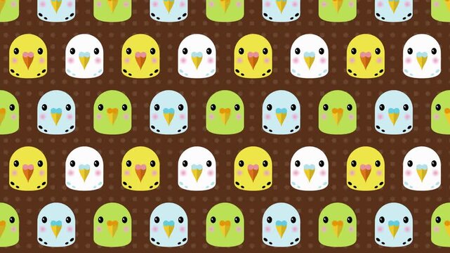 かわいいカラフルインコのループアニメーション背景