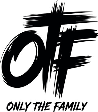 Logo otf only the family brush stroke black white.