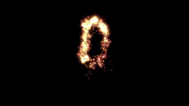 Glowing golden fire letter D on transparent background

Bright fiery particles and golden sparks dynamically forming letter D shape with alpha channel
