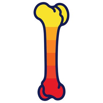 Dog Bone Gradient Flat Cartoon Vector Icon