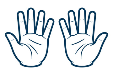 Fototapeta premium Hand showing vulcan salute outline isolated on white background vector design