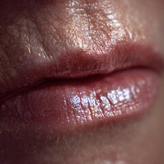 Fototapeta premium Close-up of lips with glossy texture