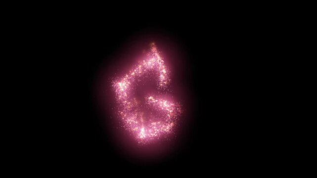Glowing pink particle letter G on transparent background

Soft luminous particles and shimmering dust dynamically forming letter G shape with alpha channel
