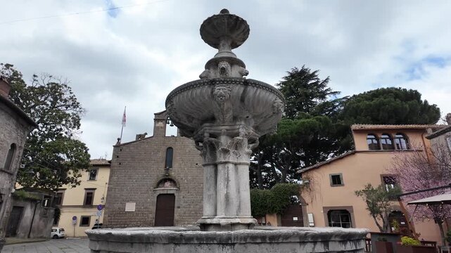 Fountain On Piazza Del Gesu In Viterbo Italy