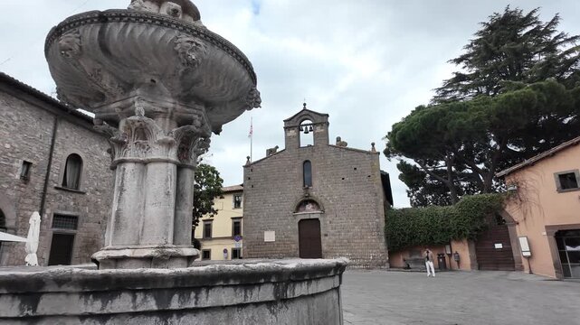 View Of Historic Piazza Del Gesu In Viterbo Italy