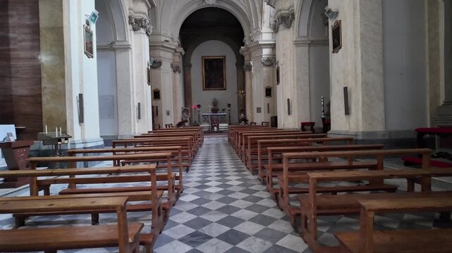 Interior Architecture Of Sant Angelo In Spatha Church Viterbo