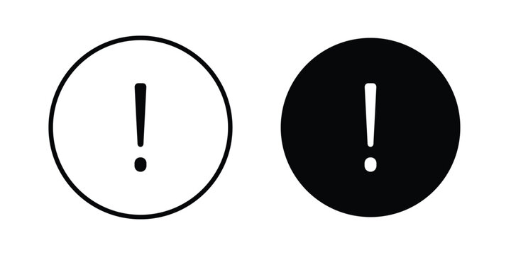 attention sign vector graphic clipart and line art style set