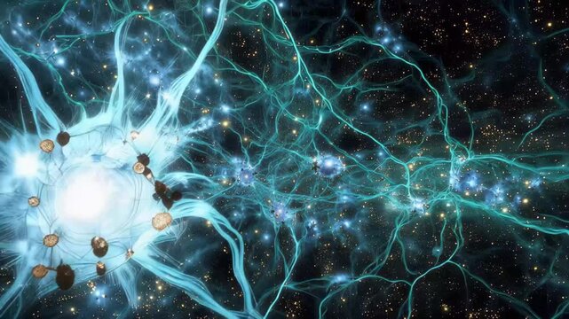 Exploring the vast network of galaxies and stars in a stunning cosmic visualization around the universe