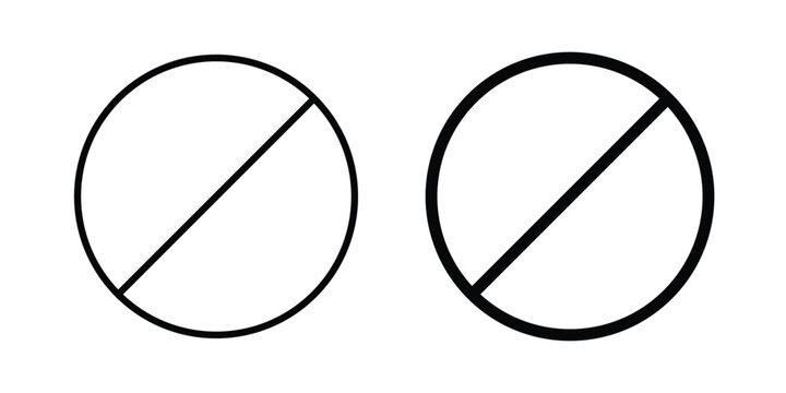 Ban Sign vector graphic clipart and line art style set