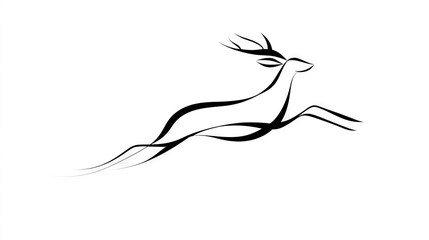 Fototapeta premium Silhouette of a running antelope