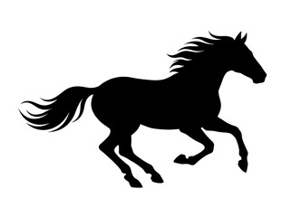 Obraz premium Elegant Black Horse Vector Illustration Isolated on White Background