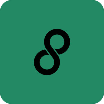 Abstract Infinity Symbol on Green Background.