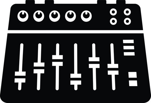 Minimalist audio mixer console icon for music production vector illustration