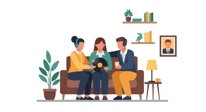 Family Counseling Session with Therapist and Parents in Living Room