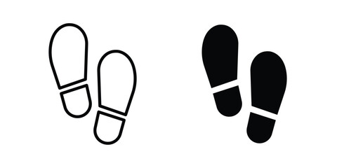 Footprint icon vector graphic clipart and line art style set © ramsey