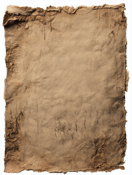 Antique Weathered Vellum on White Background