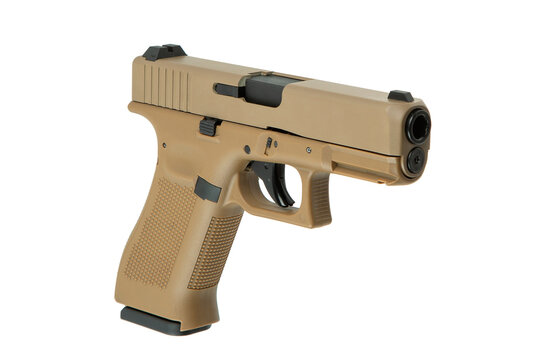 Desert Style Pneumatic Handgun Isolated Shot