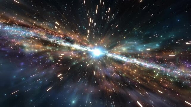 Exploring the vastness of space with stunning visuals of galaxies and cosmic events in a digital representation