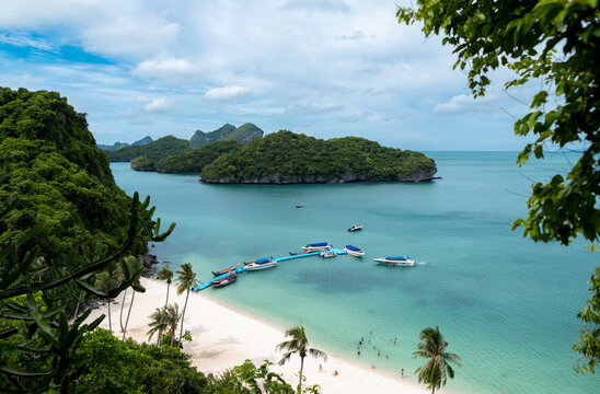 Mu Ko Ang Thong National Marine Park boats and beach thailand