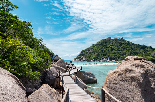 beach path on koh nang yuan island thailand
