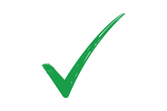 Hand drawn green check mark