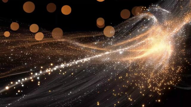 Bright lights flow through dark space showing color and movement in a visual display of creativity and design