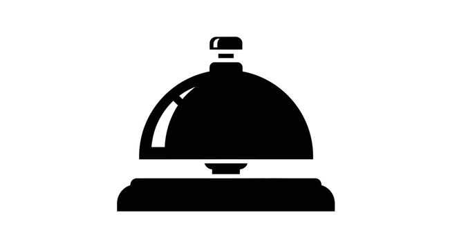 A black bell icon a simple and elegant silhouette