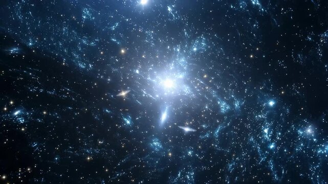 Exploring the vastness of outer space with bright stars, galaxies, and cosmic structures in a deep space environment