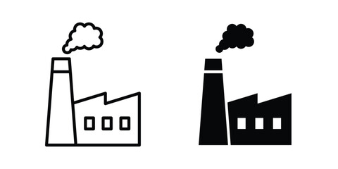 Fototapeta premium Pollution icon vector graphic clipart and line art style set