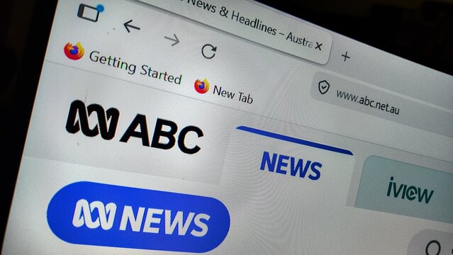 a computer screen with abc australia website.