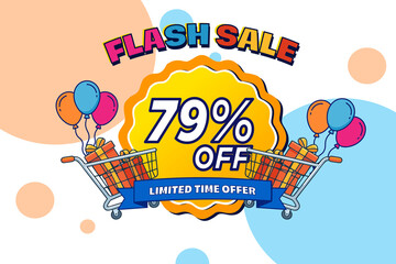 Naklejka premium 79 Flash Sale Colorful Promotional Graphic