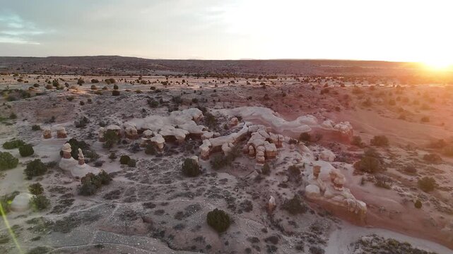 dramatic sunrise at devil's garden in Utah