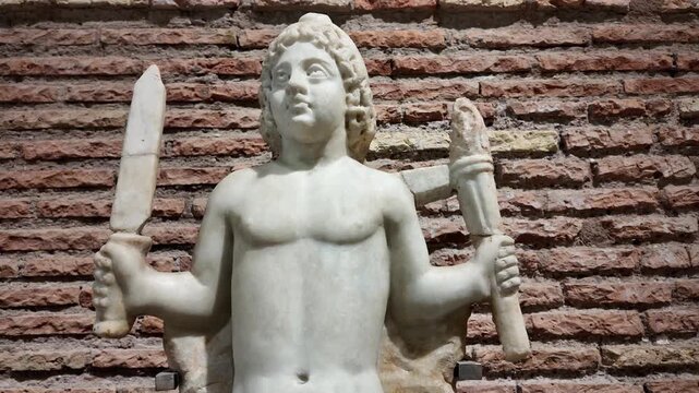 Ancient Roman Statue Of Mithras Slaying The Bull Tauroctony