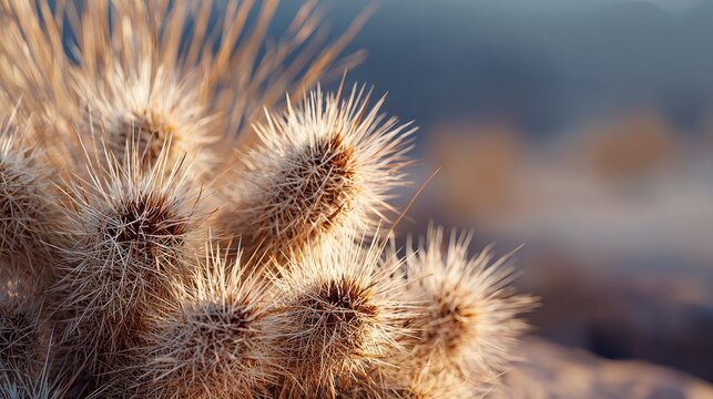 Desert plant with spines thrives in bright sun, seen up close.