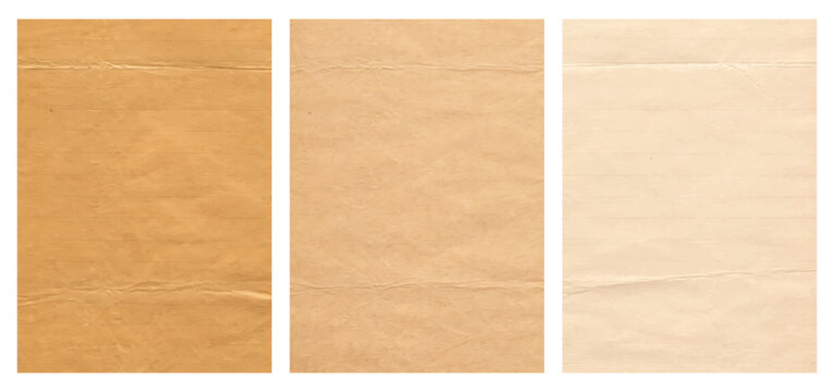 Vintage paper texture set, old crumpled parchment background collection, aged grunge sheets, retro antique paper backdrop