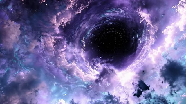 Explore a cosmic vortex filled with swirling clouds and stars in a vast universe captured from a distant place in space