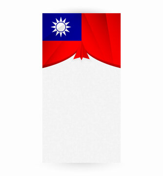 Travel to Taiwan, Stylish Travel Banner with Flag and Paper Airplane.